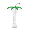 12 oz Clear Yard Slush Cup with Green Palm Lid and Straw/